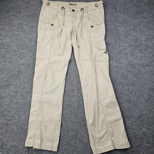 Vintage LEI Cargo Pants Womens 11 Khaki Utility Low Rise Y2K Grommet Straight